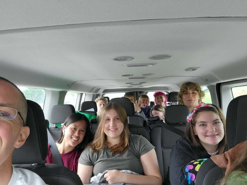 Mission trip bus ride